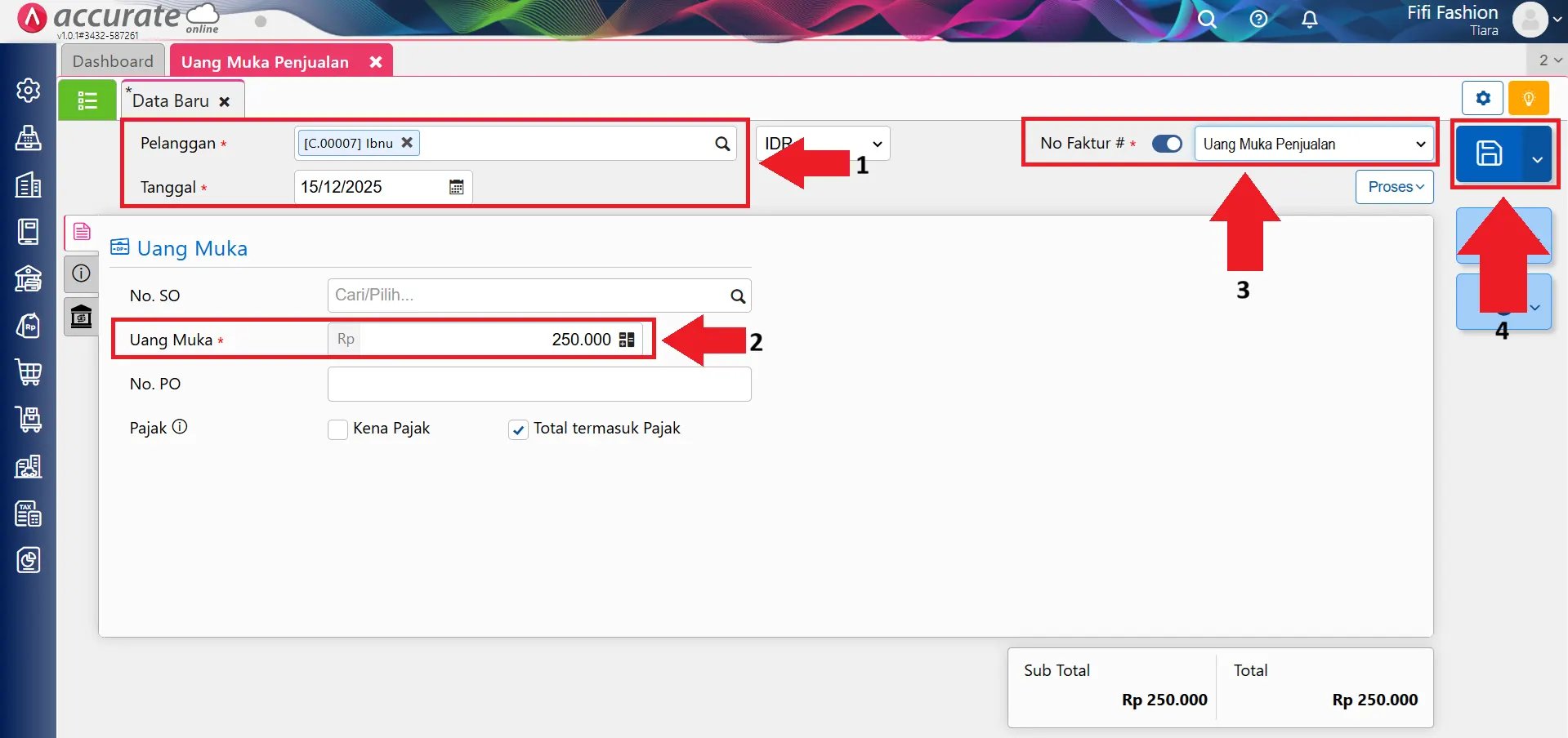 Mengatur counter penomoran transaksi